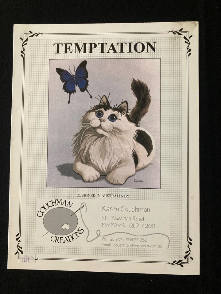 Cross Stitch Pattern Assortment, Lot of 3 - CATS, BIRDS, and a DRAGON! - Image 2 of 4