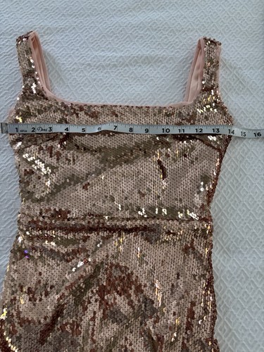 NWT Revolve More To Come Hillary Drape Mini Dress XXS Rose Gold Sequins Ruching - Picture 8 of 17