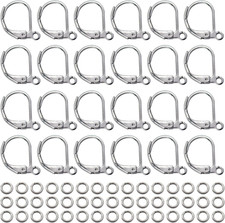100Pcs Stainless Steel Lever Back Earring Kit Clasps Leverback French Earring Ho