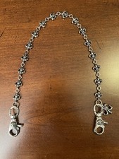 Chrome Hearts Wallet Chain Fleur Link Pendant 925 Silver 2 Clasp 20 Inch