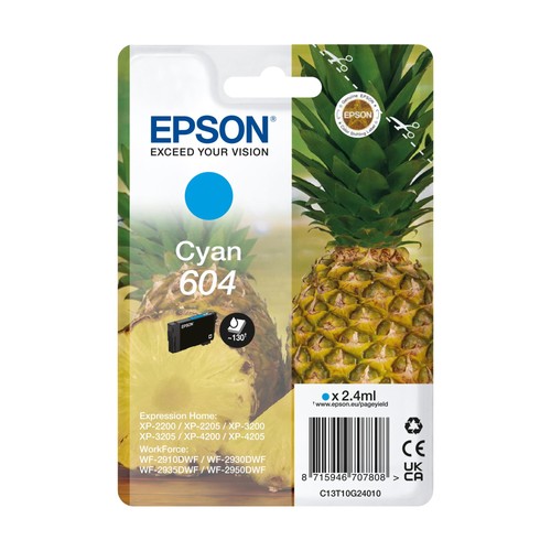Epson 604 Pineapple, Genuine Cyan Ink Cartridge Standard Capacity Cyan - 第 2/10 張圖片