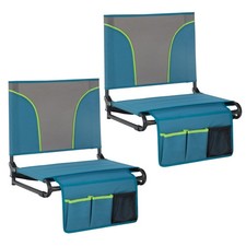 2 Pack Folding Stadium Seats   Portable Lightweight Bleacher Chairs with Back...