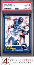 1989 SCORE #36 CHRIS DOLEMAN VIKINGS HOF PSA 10