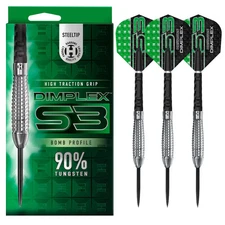 Harrows Dimplex S3 Darts - Steel Tip Darts - 90% Tungsten - 23g Bomb