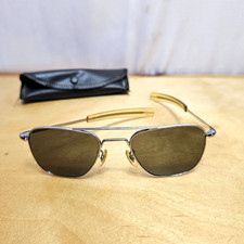 VTG. AMERICAN OPTICAL ORIG. AVIATOR PILOT SUNGLASSES 5 1/2"- From Estate