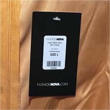 Fashion Nova Heart Melts Satin Mini Dress Gold Fuchsia Ruched Long Sleeve L