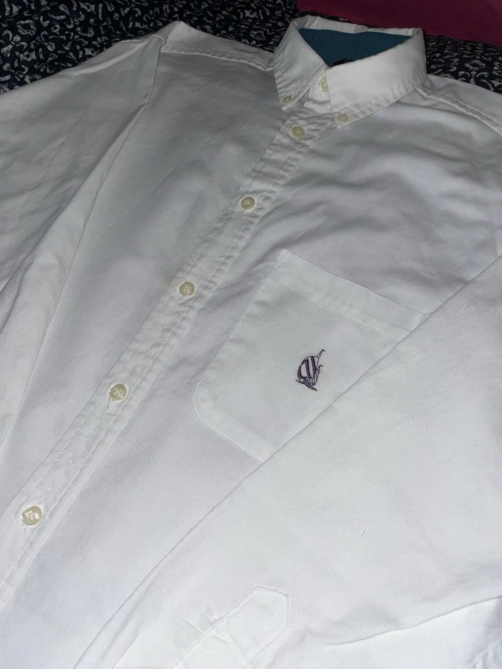 Nautica White Long Sleeve Button Up Boys Size 16/18 Or Men’s Small - Image 2 of 4