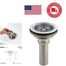 Durable Brass Sink Strainer with Removable Basket and Tailpiece 4 Inch Diameter