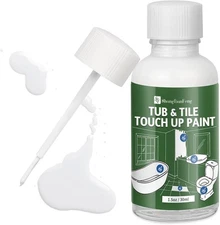 Universal Gloss WHITE Touch Up Paint for Ceramic/Porcelain/Tile - 1.5 Oz *NEW*