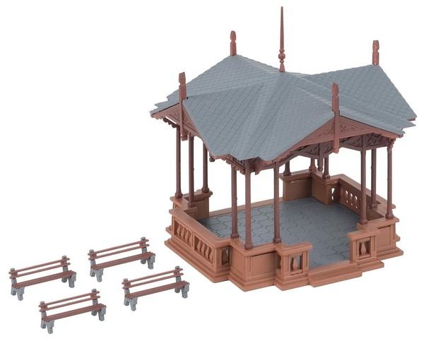 Faller H0 130653 GebäUde-Bausatz Musikpavillon Mit SitzbäNken 84 X 84 X 73 Mm-image