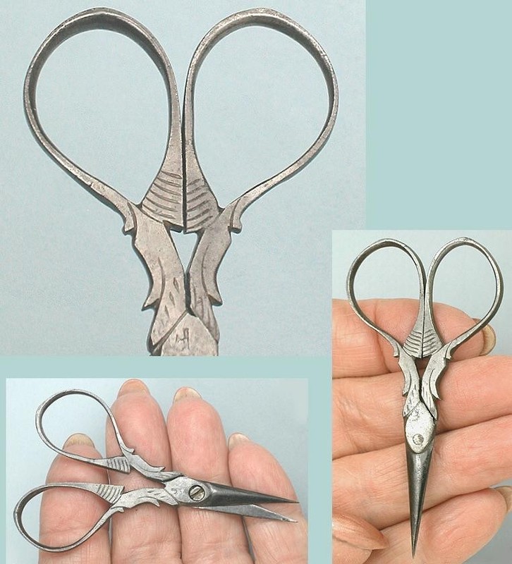 Petite Antique Steel Embroidery Scissors * Italian * Circa 1890s
