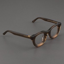 Unisex Vintage Thick Rim Gray Green Acetate Eyeglasses Reading Glasses Frame