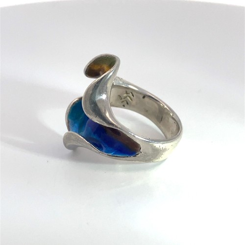 Sterling Silver Rainbow Enamel Ring - Picture 3 of 5