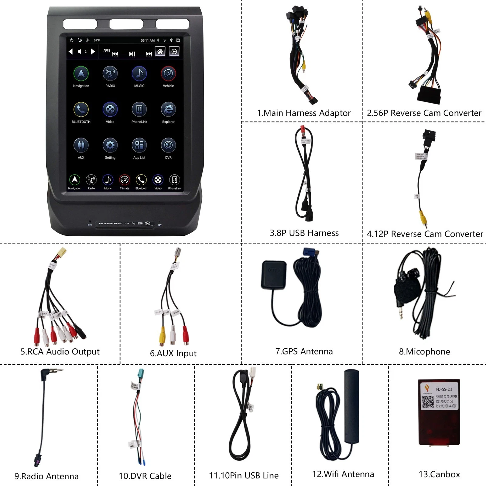 LINKSWELL Touch Screen Car Radio for Ford F-150 2015-2020 Super Duty 2017-2022 - Picture 9 of 14