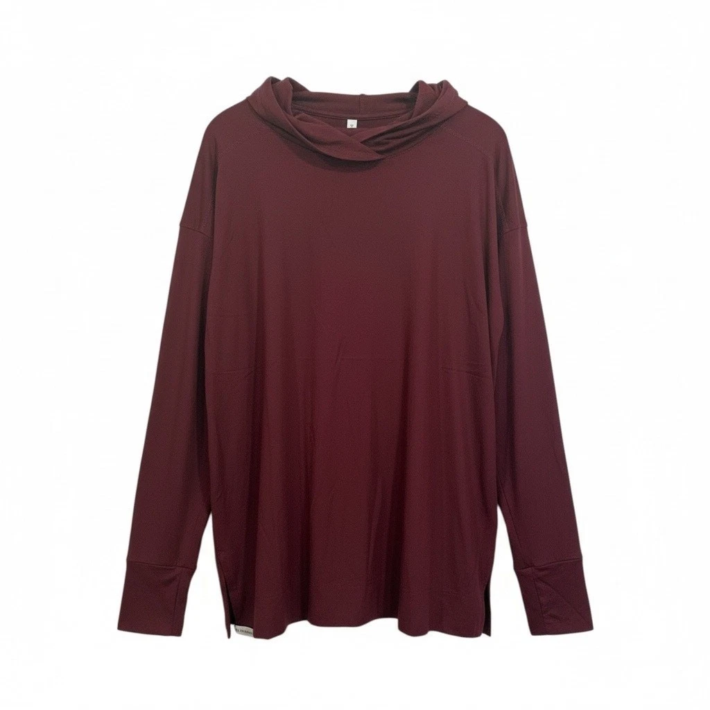 Holloway Ventura Soft Knit Hoodie Women’s XL Maroon Eco Revive NEW Thumbholes