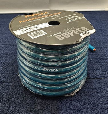 PRV Audio PW0AWG-ELECTRIC BLUE: 50ft Spool Copper Wire For Car Audio Systems