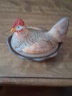 Fenton Hand Painted and Signed Folk Art Nesting Hen Covered Dish by J. Powell — photo 2
