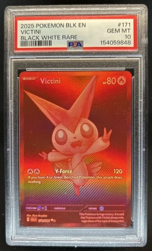 2025 Pokemon Black Bolt Victini and White Rare #171/086 PSA 10 GEM MINT
