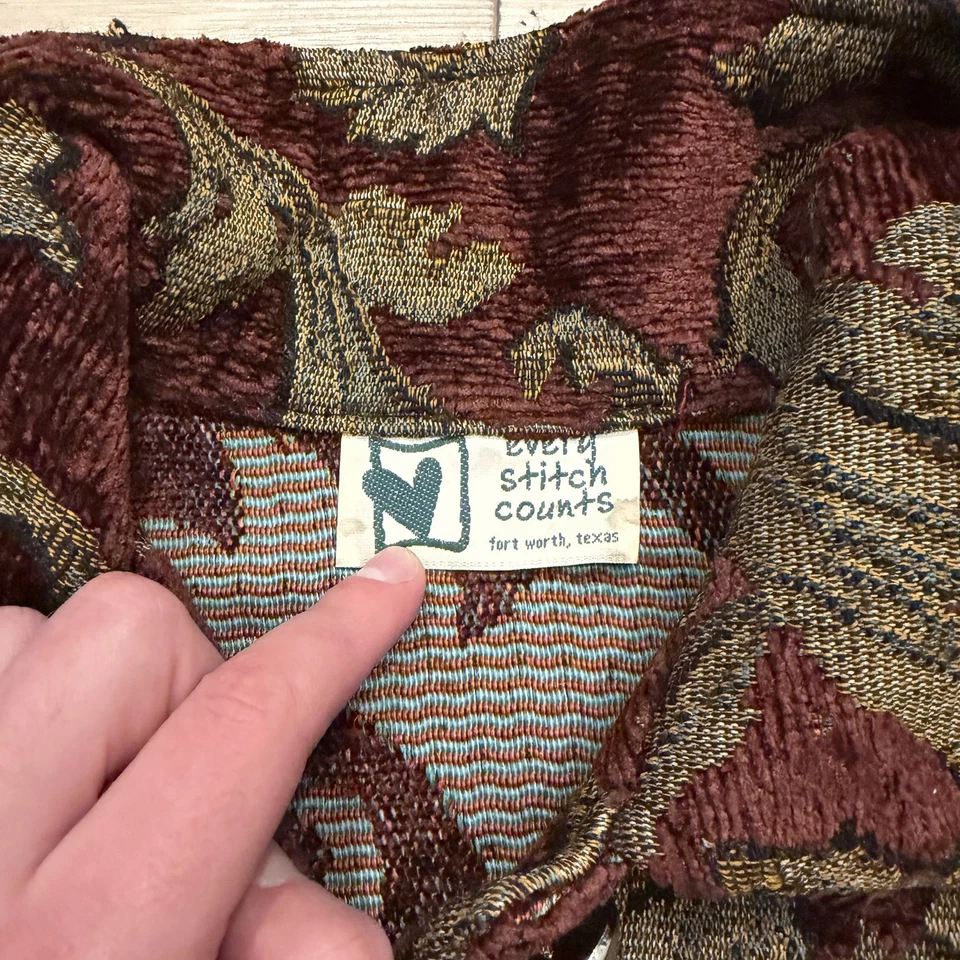 Chaqueta tapiz vintage para mujer mediana - barroca floral chenilla Y2k Foto 4 de 4