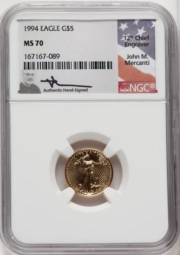 1994 $5 Tenth-Ounce Gold Eagle NGC MS70 Mercanti
