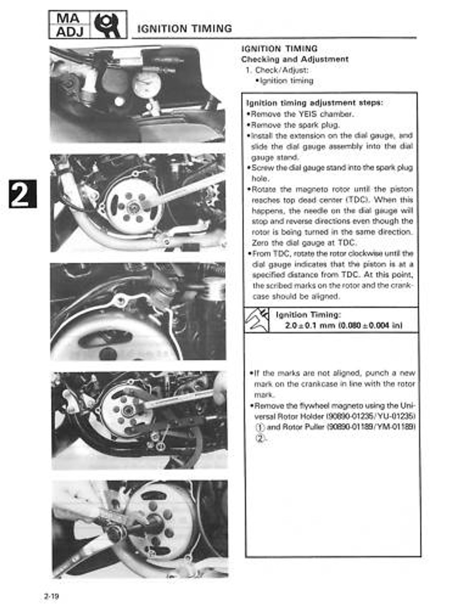 YAMAHA Workshop Manual YZ490 S 1986 Maintenance Service
