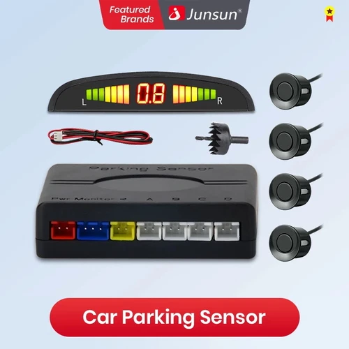 Kit de sensores de estacionamiento con reversa trasera para automóvil con pantalla LED zumbador alarma de audio ¡NEGRO NUEVO! - Imagen 1 de 7