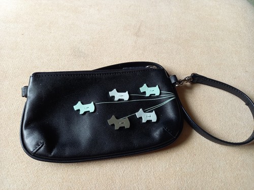 Radley Walkies kleine schwarze Leder Geldbörse mit Handschlaufe