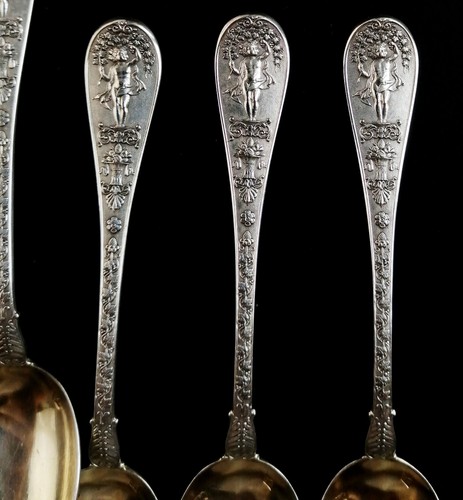 JOSEPHINE ANTIQUE FRENCH STERLING SILVER COFFEE SET NAPOLEON 1ER FLATWARE EMPIRE - Picture 14 of 14