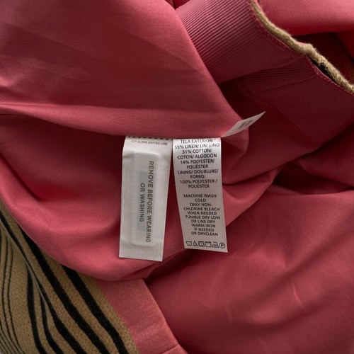 Ann Taylor Loft Skirt Women 2 Pink Stripe Linen Mini Pencil Preppy Coastal NWT - Picture 8 of 10
