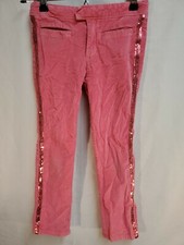 Toughskins Girls Pink Velour Pants With Sequin Up The Sides Girl's Size 6.