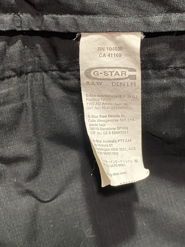 G Star Originals Raw Denim South East Jacket Size Medium Black - Picture 11 of 13