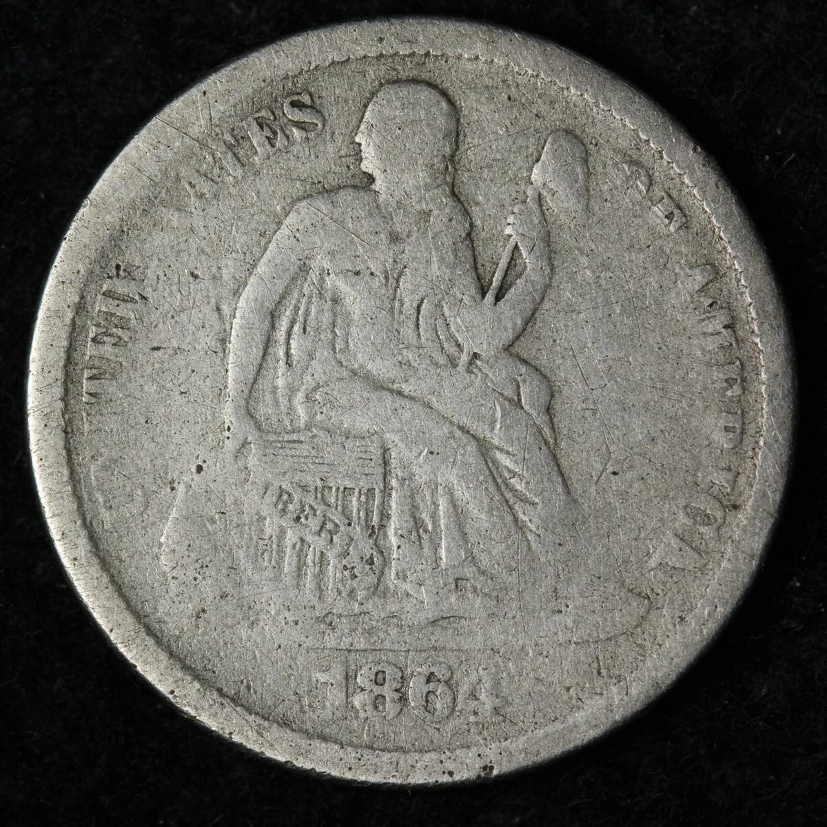 1864-S Seated Liberty Silver Dime FINE E185 JTCER | eBay
