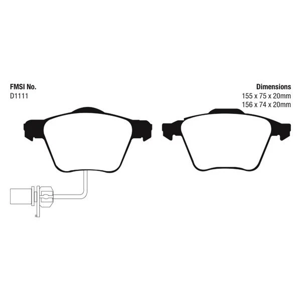 Спортивные передние тормозные колодки EBC DP21495 Greenstuff серии 2000 для Audi A6 2006-2011 годов выпуска - Изображение 4 из 4