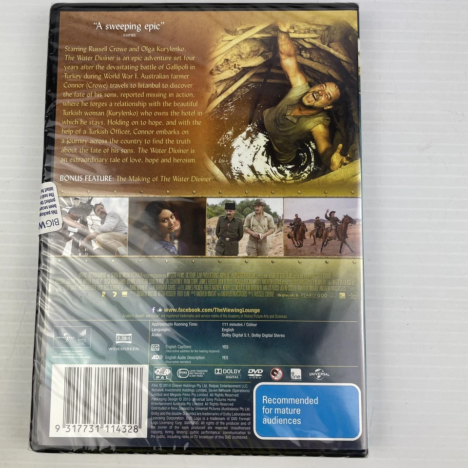 THE WATER DIVINER DVD Russell Crowe Region 2 & 4 Brand New & Sealed - Image 2 of 4