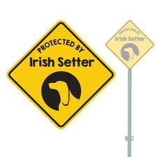 BEWARE OF THE DOG PROTECTED BY IRISH SETTER HEAVY DUTY ALUMINUM SIGN 11" x 11"