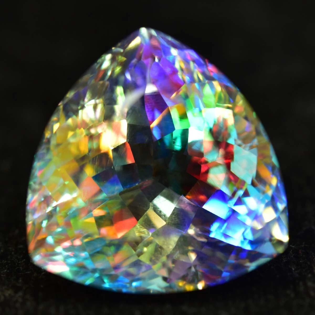49.61 Ct AAA Natural Transparent Mystic Rainbow color Gemstone GIE Certified