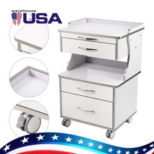 Dental Storage Cabinet 3 Drawers Mobile Utility Cart Office Medical Cabinet
