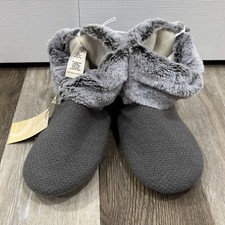 NWT Soft Surroundings Cozy  Cheer Gray Booties Slippers Women  s Sz Large 9/10