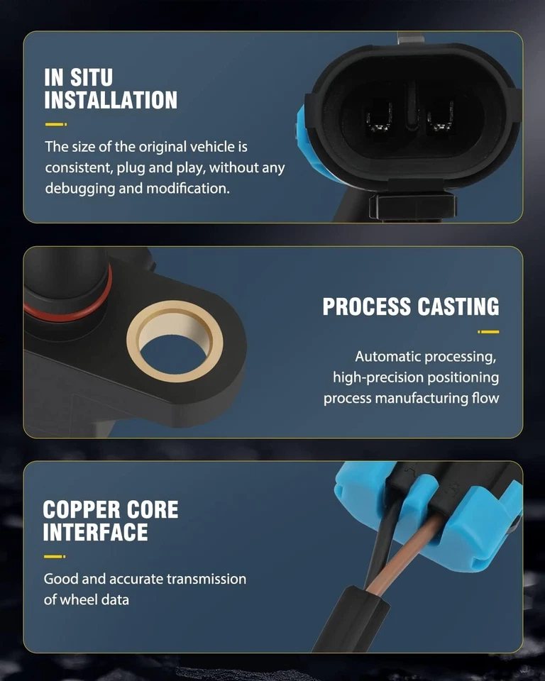 2 x Sensores de velocidad de rueda ABS delanteros y traseros para Chevy Avalanche 1500 2500 GMC Yukon Foto 4 de 4