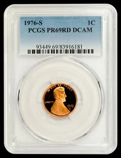 1976-S Lincoln Cent PCGS PR69RD DCAM
