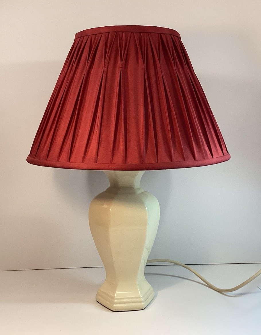 Vintage BHS Cream Table Lamp 13.5” Tall – Shade & Bulb NOT SUPPLIED