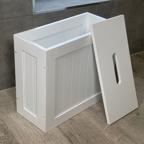 Maine White Bathroom Storage Unit Small Wooden Box Toilet Bleach Cleaning Tidy - Picture 1 of 5