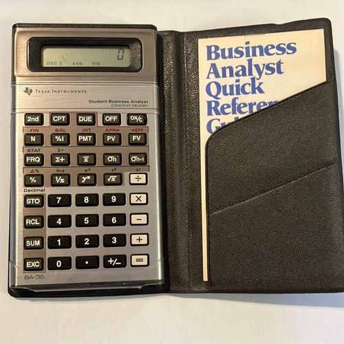 Vtg Texas Instruments BA-35 Student Business Analyst Calculator in ...