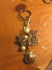 Sea Shell Fish Ocean Star Pearl Charm Keychain