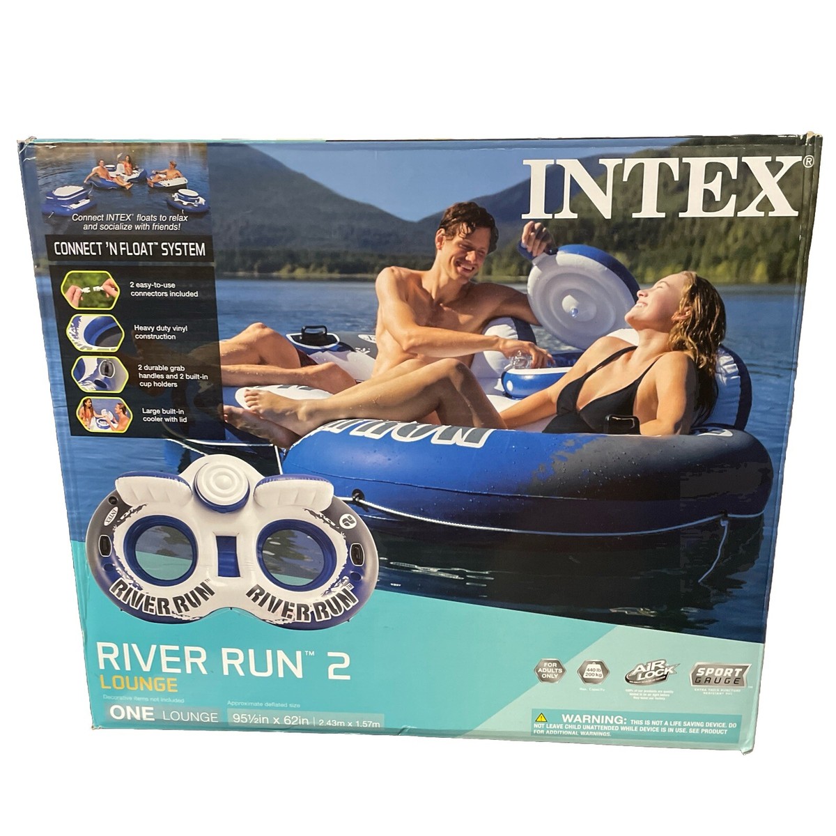 Pool Float For Two Sunikko 5-in-1 Pool Float - 2 Person Heavy Duty ...