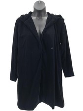 The Muses Closet Velvet Snap Front Coat Black