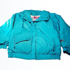 Roffe Vintage Aqua Blue Quality Puffer Ski Bunny Jacket Size 10