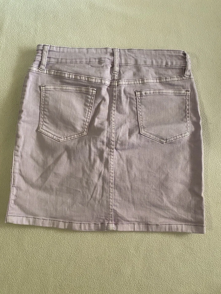 Falda Art Class Niñas XL (14-16) Cremallera Frontal Lila Denim Mini Falda, Bolsillos Foto 3 de 3
