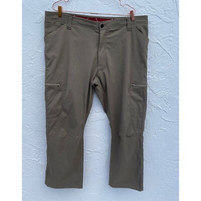 Wrangler Womens Flat Front Outdoor Hiking Cargo Pants Beige Sz