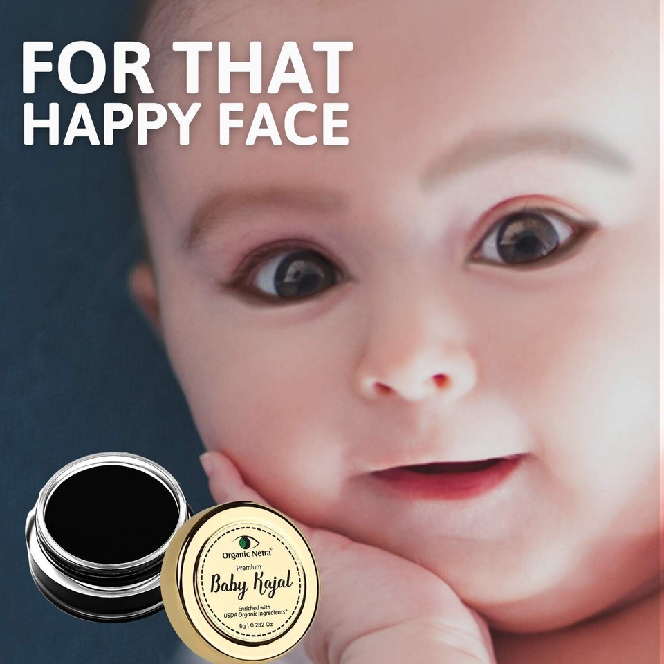 Organic Netra Baby Kajal – Wasserfest, Smudgeproof, Mit Natürlichen Ölen, 0,2 Oz (ca. 5,7 G)